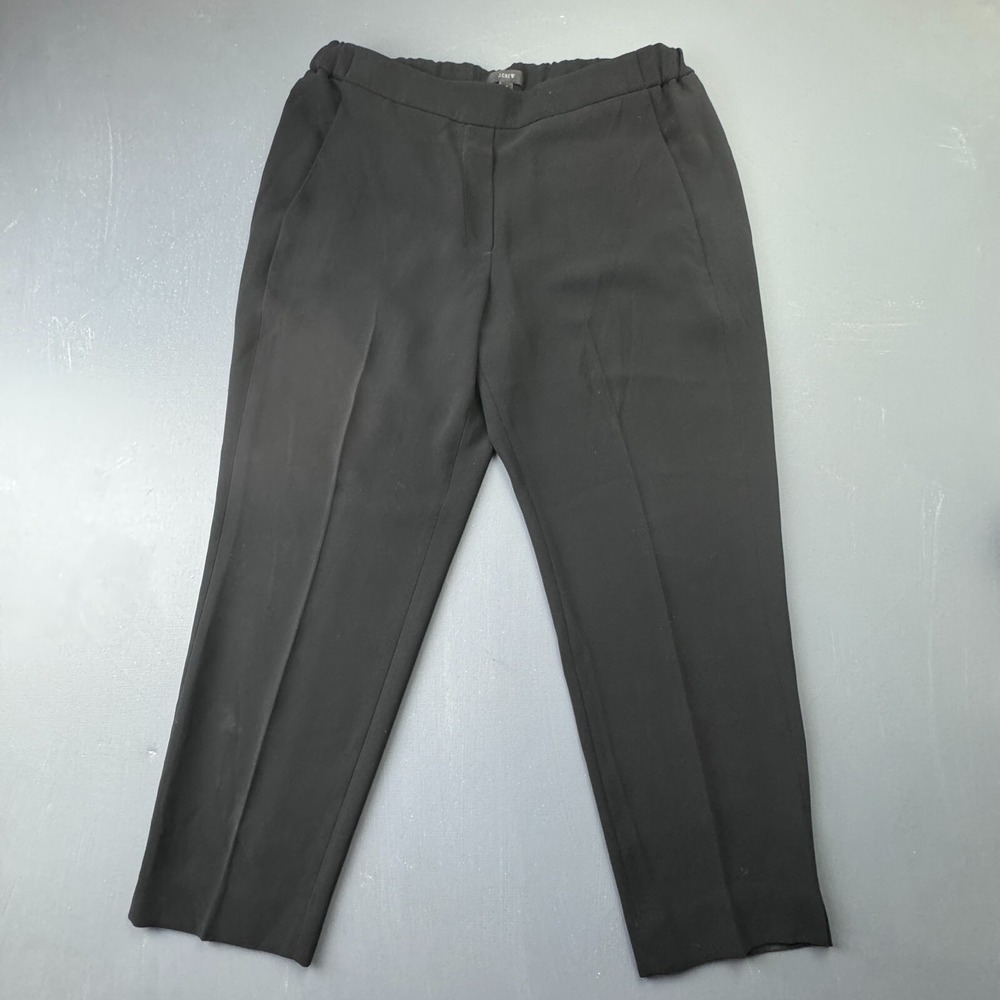 J.Crew Women's 12 Black Dress Pants Ankle Tapered Leg Work Trousers Office Slack
